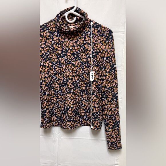 Self Esteem Women's Size Medium Blue Floral Top Blouse Long Sleeve Shirt BP0803 - Picture 4 of 7